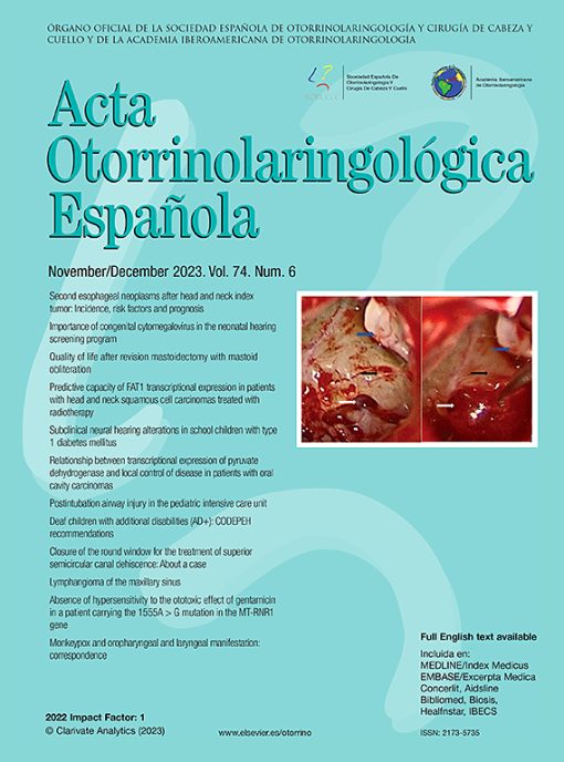 Acta Otorrinolaringologica (English Edition) Volume 74, Issue 6