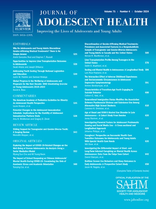 Journal of Adolescent Health PDF