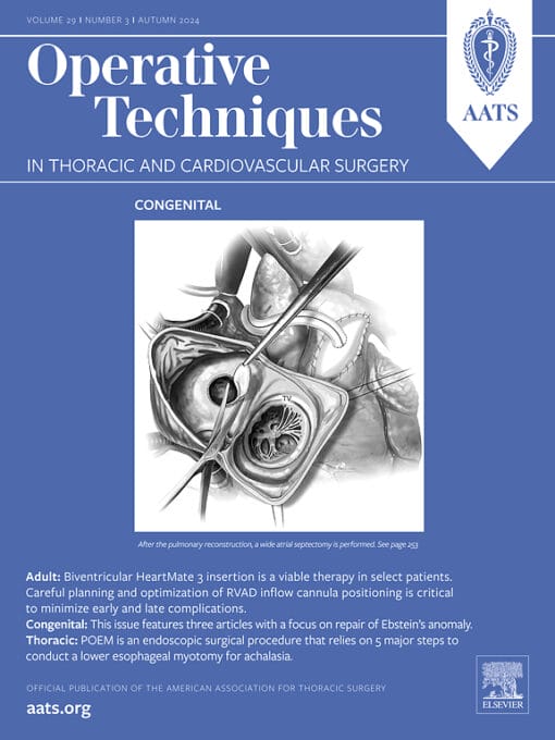 Operative Techniques in Thoracic and Cardiovascular Surgery PDF