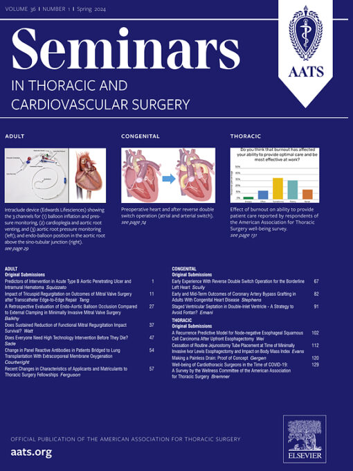 Seminars in Thoracic and Cardiovascular Surgery PDF