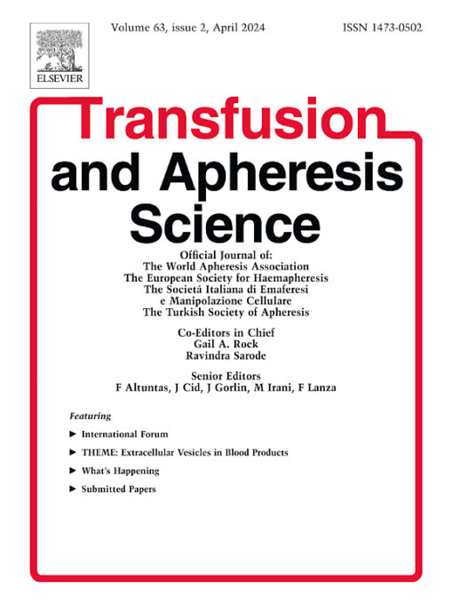 Transfusion and Apheresis Science PDF