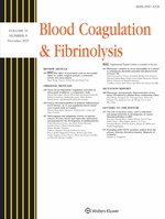 Blood Coagulation & Fibrinolysis: Volume 33 (1 – 8) 2022 PDF