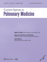 Current Opinion in Pulmonary Medicine: Volume 28 (1 – 6) 2022 PDF