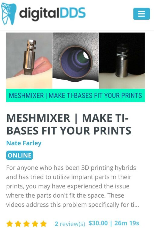 Meshmixer: Make Ti-Bases Fit Your Prints