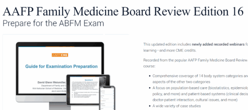 American Academy of Family Physicians Family Medicine Board Review 16th Edition 2024