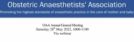 Obstetric Anaesthetists Association Annual General Meeting 2022