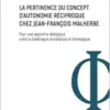 La pertinence du concept d’autonomie réciproque chez Jean-François Malherbe: Pour une approche dialogique entre la bioéthique procédurale et théologique (French Edition) (PDF)