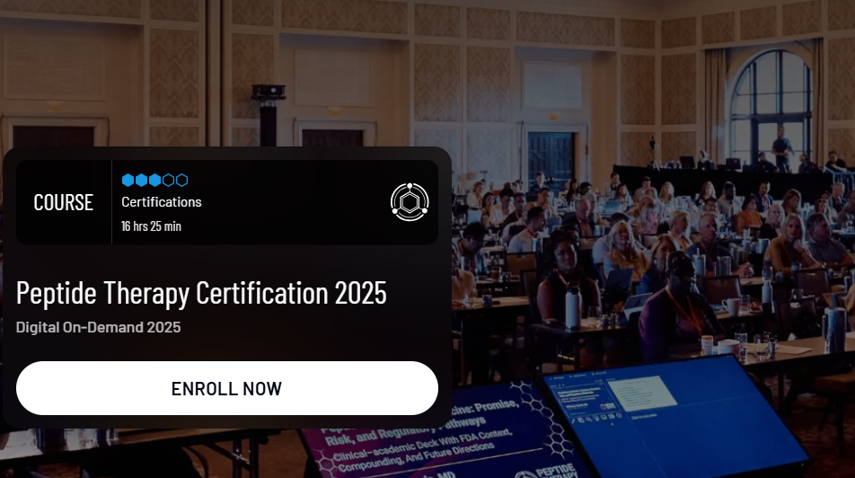 Seeds Scientific Research & Performance Peptide Therapy Certification 2025 Seeds Scientific Research & Performance Peptide Therapy Certification 2025